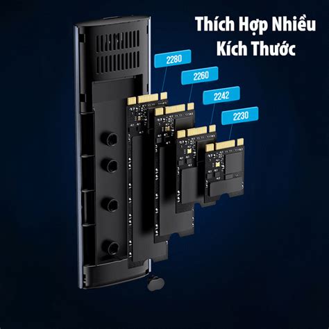 Hộp đựng ổ Cứng Ssd M2 Hỗ Trợ Nvmesata Ugreen 90264 Tốc độ 10gbps