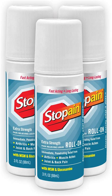 Amazon Stopain Pain Relief Roll On Gel Oz Pack Usa Made Max