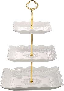 Sumerflos Soporte De Porcelana Para Cupcakes De 3 Niveles Soporte