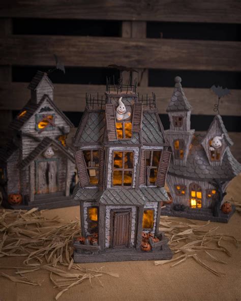 Glowing Ghost Town House Halloween Decorations Halloween House Fall