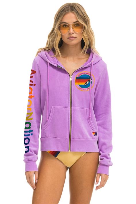 AVIATOR NATION HOODIE - NEON PURPLE - Aviator Nation