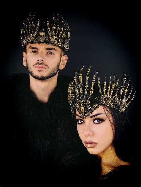 Pair Of Crowns For Woman And Man Evil Queen And Dark King Devil Crown