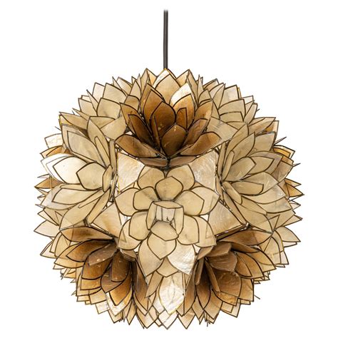 Capiz Globe Pendant Light At 1stdibs