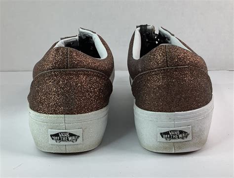 Vans Old Skool Skate Shoe Sparkle Glitter Brown Bronz Gem