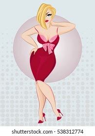 Pop Art Nude Woman Covers Breasts Stock Vector Royalty Free Shutterstock