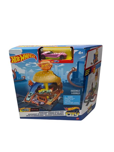 ZESTAW HOT WHEELS HDR26 CITY RAJDOWA BURGEROWNIA POJAZD POWYSTAWOWE Loombard Pl