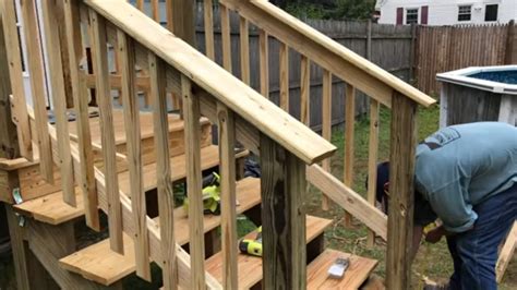 How To Build A Railing For Stairs Outdoors Builders Villa