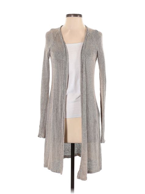 Calypso St Barth 100 Linen Color Block Solid Gray Cardigan Size S