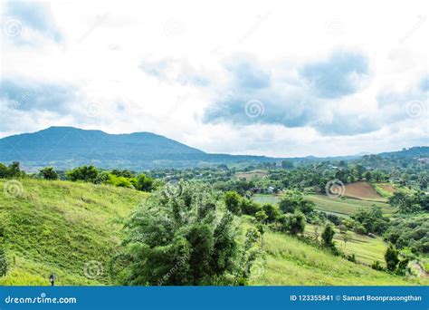 The Point of View of the Mountains and the Town of Phetchabun. Stock ...