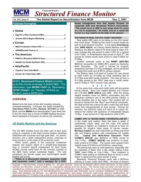 mcm structured finance monitor securitizationnet