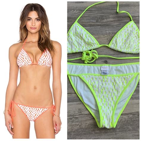 Milly Swim Milly Cabana Neon Biarritz String Bikini Large Poshmark