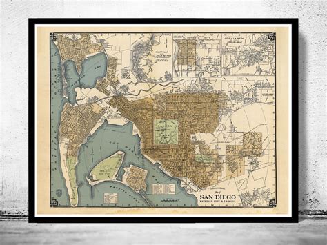 Old Map San Diego California 1920 Old Maps And Vintage Prints