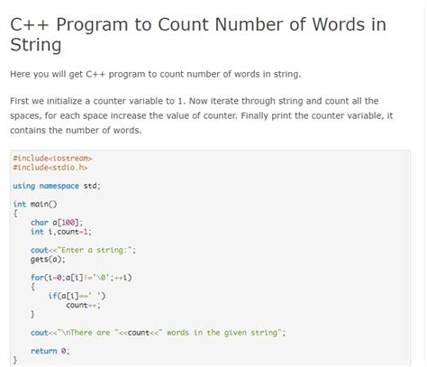 C Program To Count Number Of Words In String Cprogrammerbase C