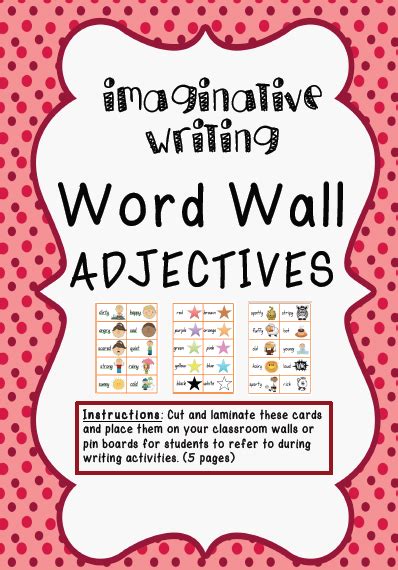 Imaginative Writing Word Wall Adjectives Reaching Teachers Writing Words Imaginative