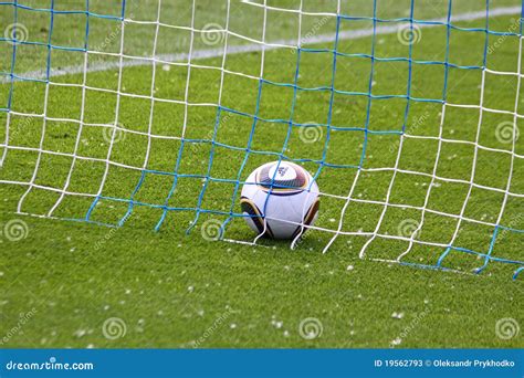 Soccer Ball Inside The Net Editorial Stock Photo Image 19562793