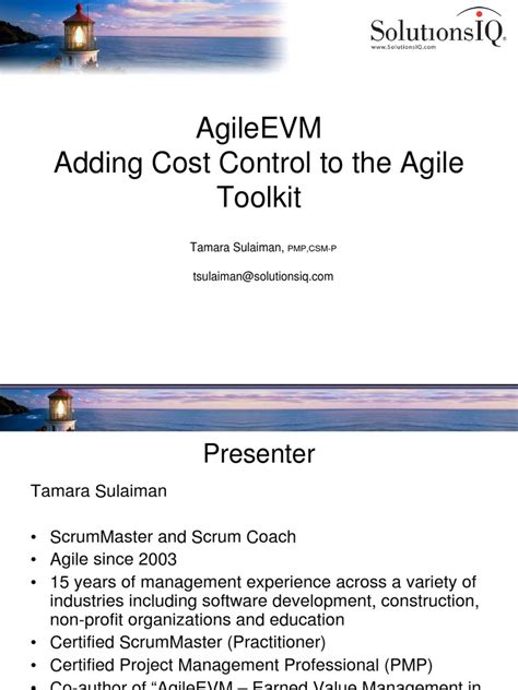 Agile Earned Value Management Workshop Pdf Scrum Software