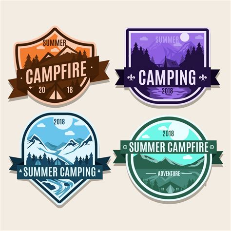 Summer Campfire Patch Badge 2 208866 Vector Art At Vecteezy