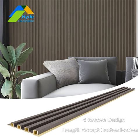 China Wholesale Laminas Panel De Wpc Slatted Wood Cladding Interior