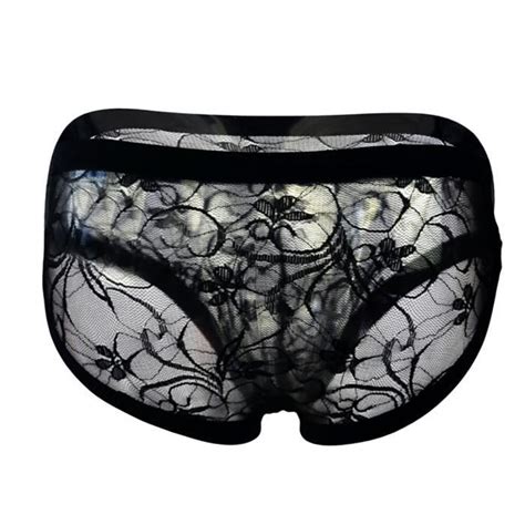 Lingerie sexy pour hommes Sous vêtements en dentelle Boxers Mesh Men s