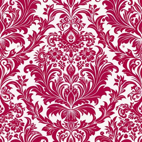 A Red Floral Wallpaper With A Floral Pattern Premium Ai Generated Image