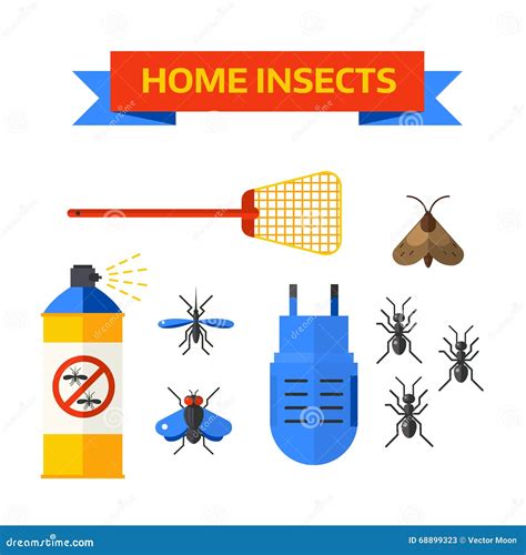 Pest Control Worker Spraying Pesticides Home Insects Vector Stock