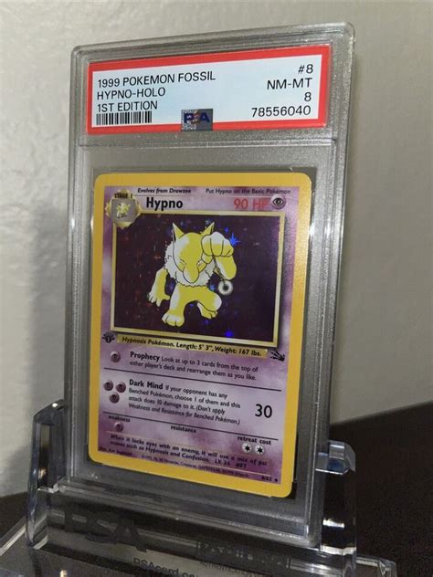 PSA 8 Hypno 1st Edition Fossil Set Holo Rare 1999 Pokemon Card WOTC 8