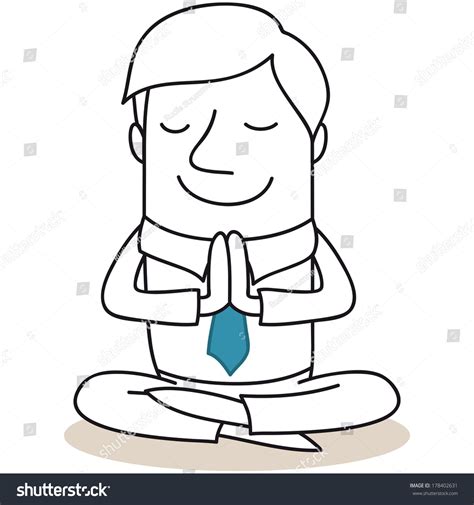 Illustration Monochrome Cartoon Character Calm Businessman Stock ...