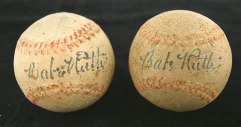 Matched Pair Of Circa 1941 Babe Ruth Single Signed Baseballs
