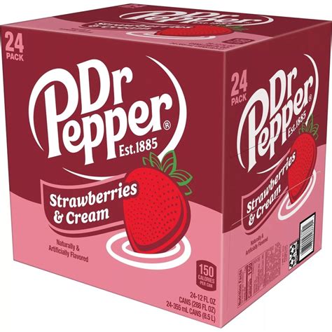 Dr Pepper Strawberries And Cream Soda Bottles 12 Fluid Ounce Case Of