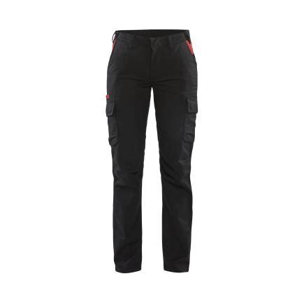 Blaklader Pantalon Industry Stretch D Femme Noir Rouge Mister Worker