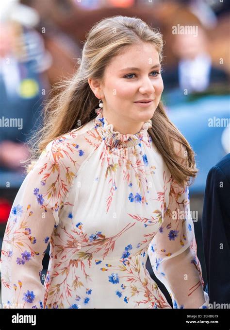 Princess Elisabeth Attending Te Deum In Brussels Belgium During The