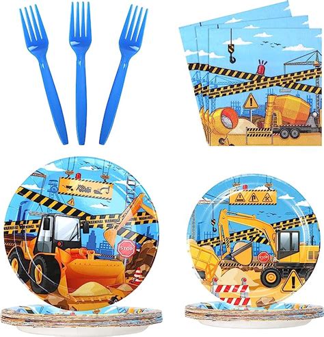 96 Pcs Construction Birthday Party Supplies Construction