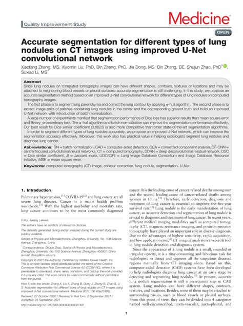 PDF Accurate Segmentation For Different Types Of Lung Nodules On CT