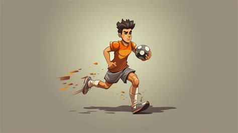 Premium Vector A Man With A Soccer Ball In His Hand Is Running With A