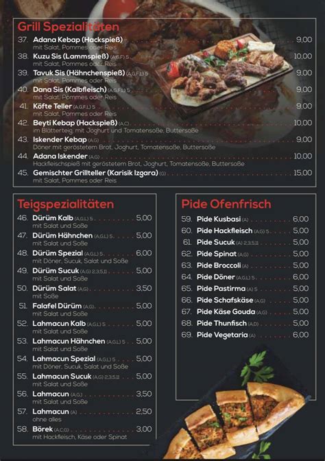 Carta Del Restaurante Haci Baba Grill Boele Hagen