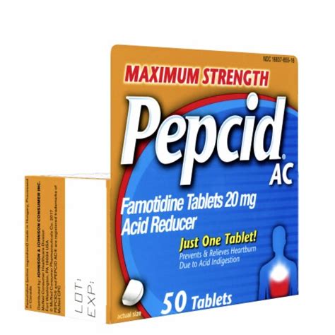 Pepcid Ac Maximum Strength For Heartburn Prevention And Relief 50 Ct