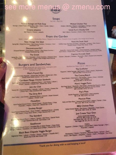 Menu At New Vintage Grill Hageman Pizzeria Bakersfield