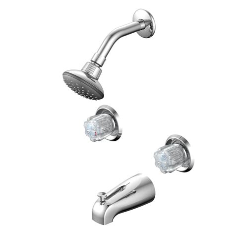 Project Source Chrome 2 Handle Bathtub And Shower Faucet With Valve In The Shower Faucets