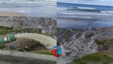 Derrame de aguas negras en malecón por daño en cárcamo CESPT