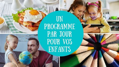 Coronavirus Programme d activités enfants pour chaque jour au mois de