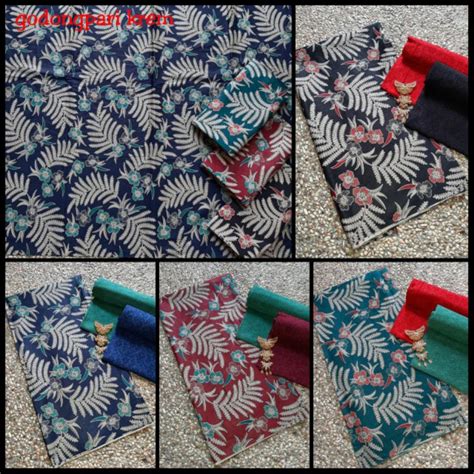 Jual Kain Batik Printing Motif Batik Bunga Daun Pakis Bahan Bridesmaid