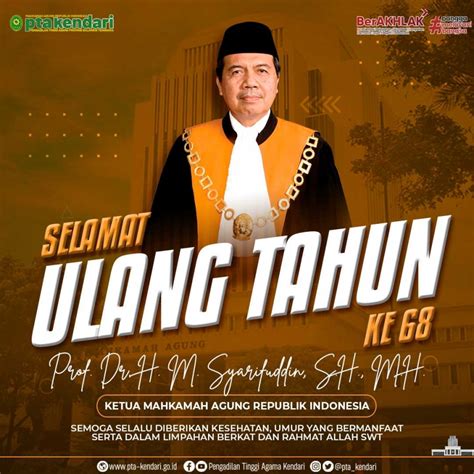 Selamat Ulang Tahun Ketua Mahkamah Agung RI Ke 68