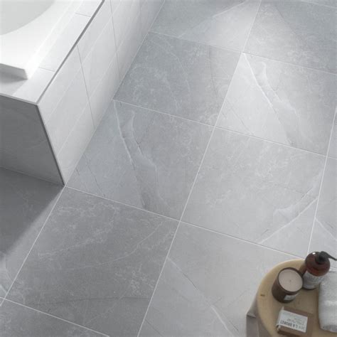 Johnson Tiles Melford Marble Light Grey Satin Glazed Ceramic Wall Tile