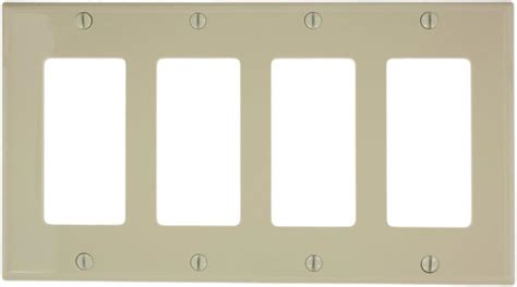 Leviton 80412 Ni 4 Gang Decoragfci Device Wallplate Standard Size Thermoplastic Nylon Device