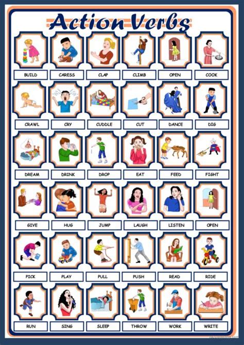 65 Actions Pictionary Picture Dictionary Or Picture Match