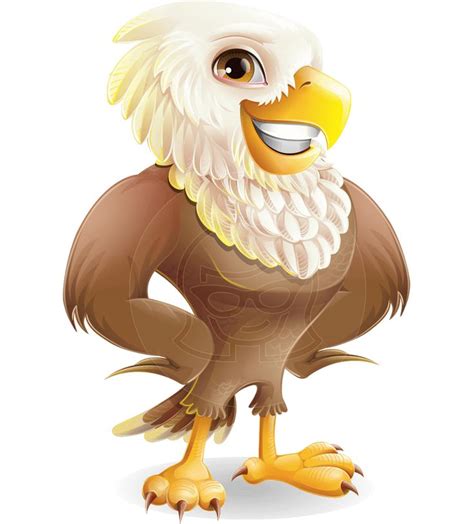 Cute Eagle Cartoon Vector Character Graphicmama In 2021 Eagle