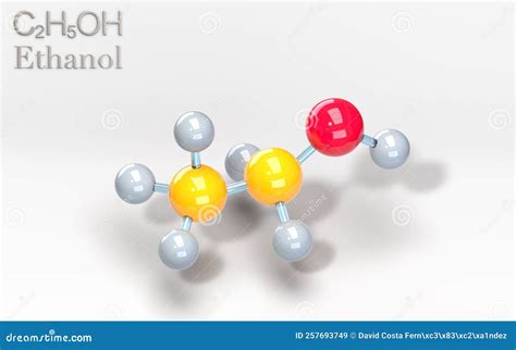 C2h5oh Molecular Formula Ethanol Molecule Pure Alcohol Molecule With Carbon Oxygen And