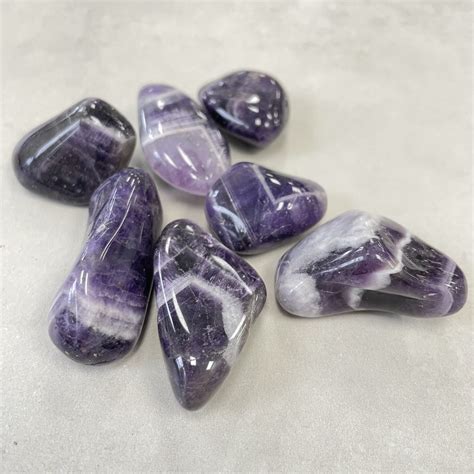 Amethyst Chevron Zambian Tumbled Stones Xl 350g Chakra