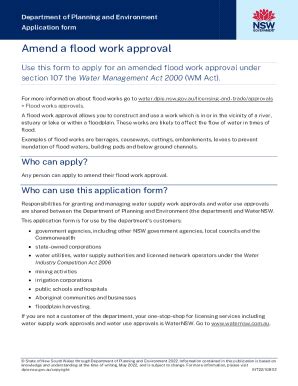 Fillable Online Water Nsw Gov Application Form Amended Approval