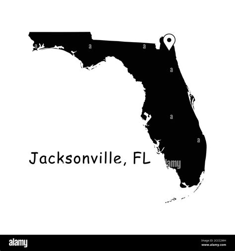 Jacksonville Sur La Carte De LÉtat De Floride Carte Détaillée De L